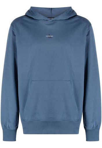 Calvin Klein Jeans micro-monologo cotton hoodie - Blu