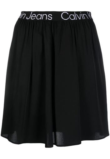 Calvin Klein Jeans logo-waist mini skirt - Nero