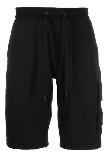 Calvin Klein Jeans logo-patch cargo track shorts - Nero