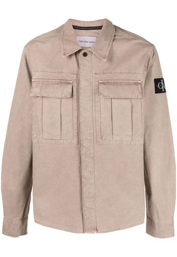 Calvin Klein Jeans cargo-pockets cotton overshirt - Toni neutri