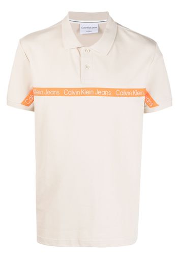 Calvin Klein Jeans logo-trim polo shirt - Toni neutri