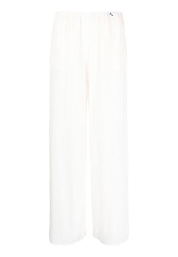 Calvin Klein Jeans plissé-effect wide-leg trousers - Bianco