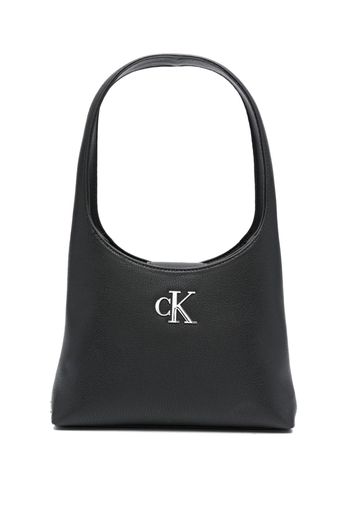 Calvin Klein Jeans logo-lettering grained shoulder bag - Nero