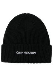 Calvin Klein Jeans embroidered-logo beanie - Nero