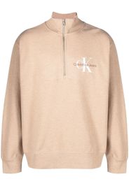 Calvin Klein Jeans monologo waffle high-neck sweatshirt - Toni neutri