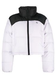 Calvin Klein Jeans colour-block high-neck puffer jacket - Viola