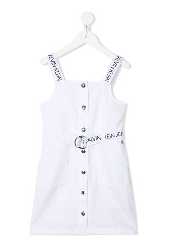 Calvin Klein Kids logo-trim dress - Bianco