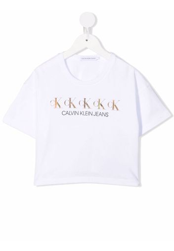 Calvin Klein Kids logo-print short-sleeved T-shirt - Bianco