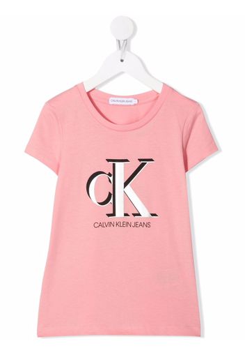 Calvin Klein Kids logo-print cotton T-shirt - Rosa