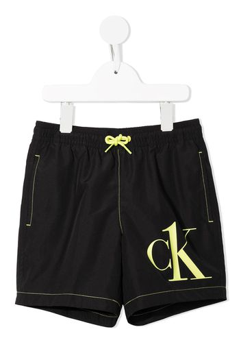 Calvin Klein Kids Costume da bagno con stampa - Nero