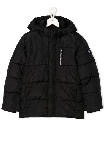 Calvin Klein Kids chest logo-print padded jacket - Nero