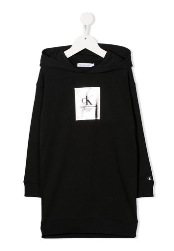 Calvin Klein Kids logo-print hoodie dress - Nero