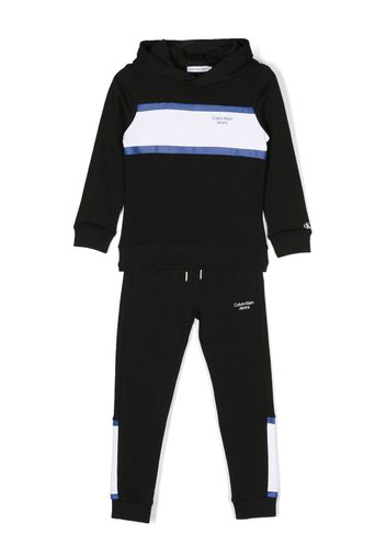 Calvin Klein Kids colour-block organic cotton tracksuit - Nero