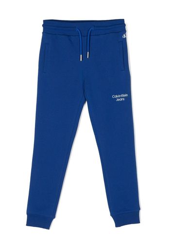 Calvin Klein Kids embroidered-logo track-pants - Blu