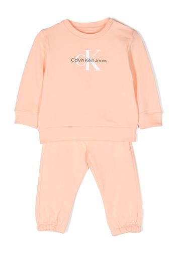 Calvin Klein Kids logo-print two-piece tracksuit set - Arancione