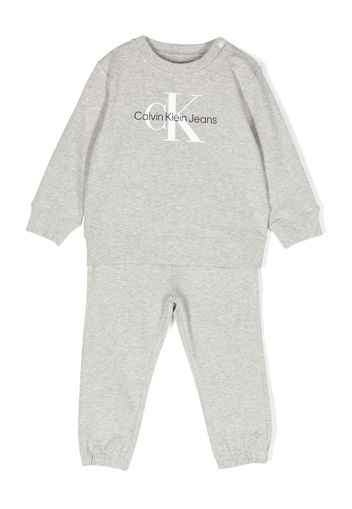 Calvin Klein Kids Tuta sportiva con stampa - Grigio