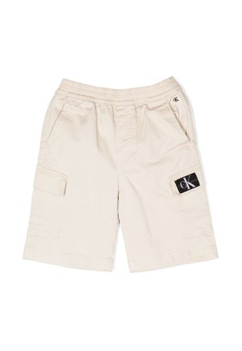 Calvin Klein Kids logo-patch bermuda shorts - Toni neutri