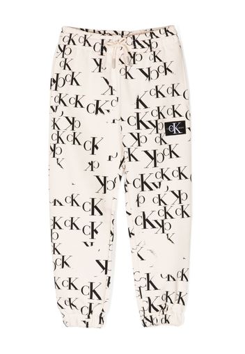 Calvin Klein Kids monogram-pattern jersey pant - Toni neutri