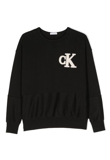 Calvin Klein Kids logo-patch cotton sweatshirt - Nero