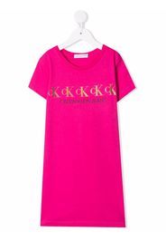 Calvin Klein Kids Abito modello T-shirt con stampa - Rosa