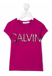 Calvin Klein Kids logo-print cotton T-shirt - Rosa