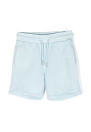 Calvin Klein Kids logo-embroidered drawstring track shorts - Blu