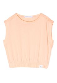 Calvin Klein Kids sleeveless cotton crop top - Arancione