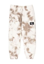 Calvin Klein Kids logo-patch bleached track pants - Marrone