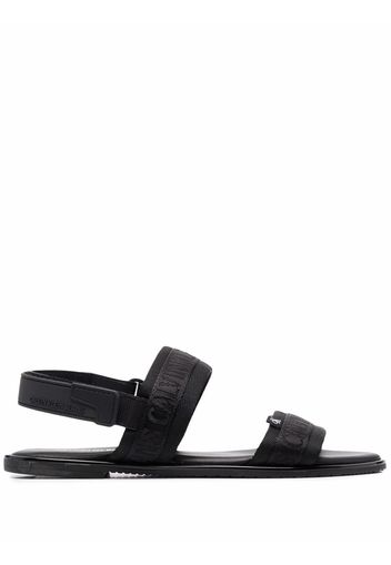 Calvin Klein logo-embroidered double-strap sandals - Nero