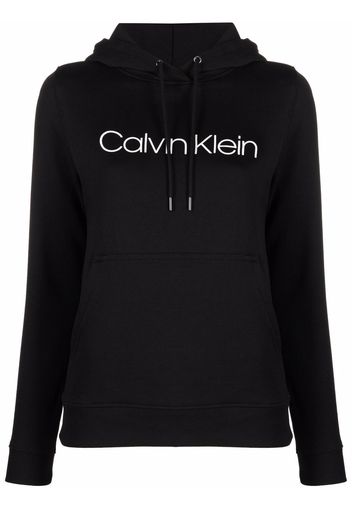 Calvin Klein logo-print cotton hoodie - Nero