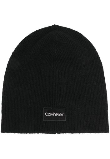 Calvin Klein logo-patch beanie - Nero