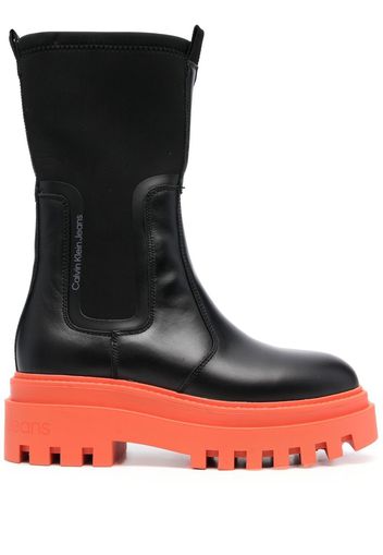 Calvin Klein flatform leather Chelsea boots - Nero