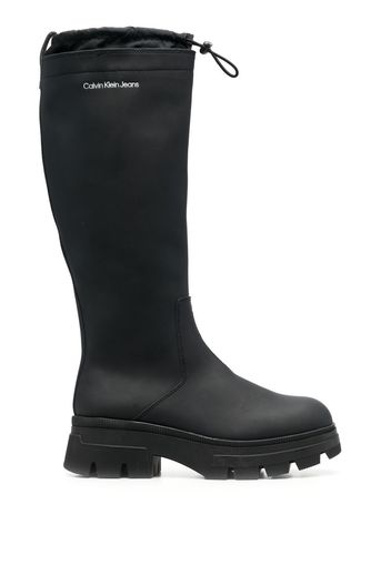 Calvin Klein drawstring knee-high rain boots - Nero