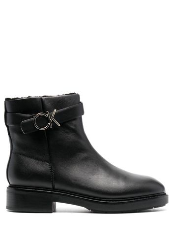 Calvin Klein logo-buckle ankle boots - Nero