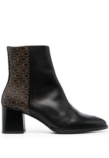 Calvin Klein monogram-print ankle boots - Nero