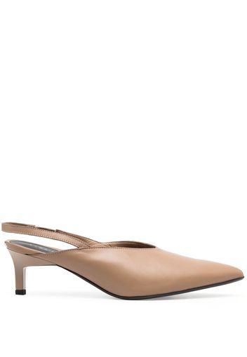 Calvin Klein kitten-heel slingback pumps - Marrone