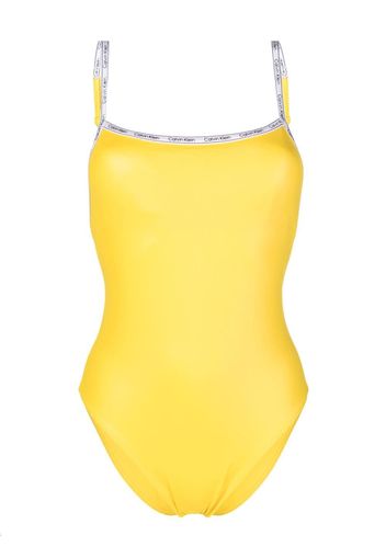 Calvin Klein logo-print strap swimsuit - Giallo
