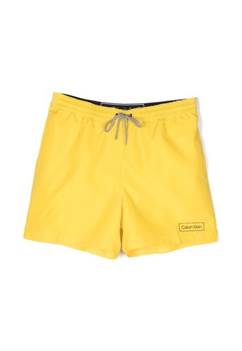 Calvin Klein logo-waistband swim shorts - Giallo