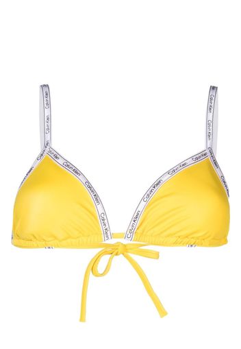 Calvin Klein logo-print strap bikini top - Giallo