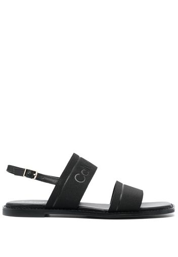 Calvin Klein debossed-logo leather sandals - Nero