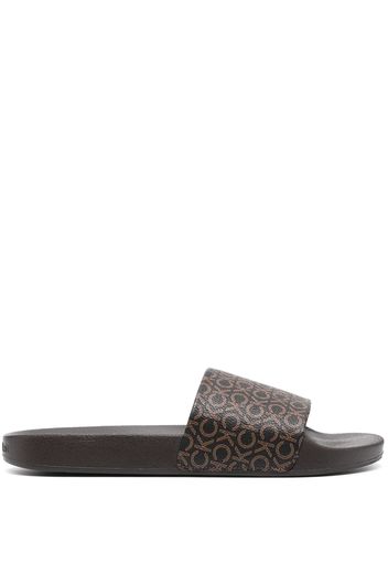 Calvin Klein logo-print slides - Marrone