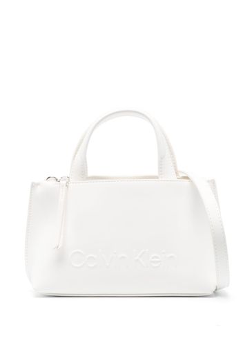 Calvin Klein Borsa mini con logo goffrato - Bianco