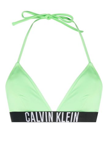Calvin Klein logo-underband triangle bikini top - Verde