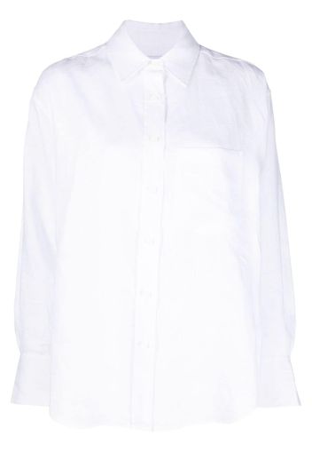 Calvin Klein spread-collar linen shirt - Bianco