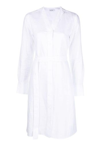 Calvin Klein long-sleeve belted dress - Bianco