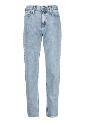 Calvin Klein straight-leg washed-denim jeans - Blu