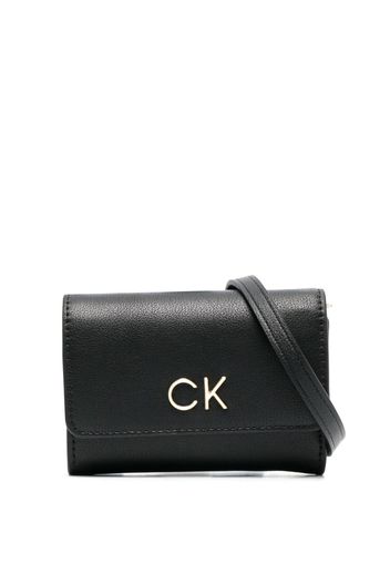 Calvin Klein logo-plaque trifold crossbody bag - Nero