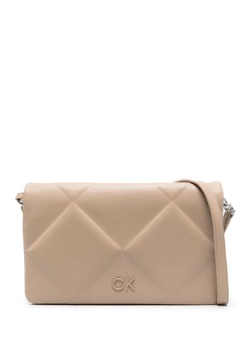 Calvin Klein logo-plaque crossbody bag - Toni neutri