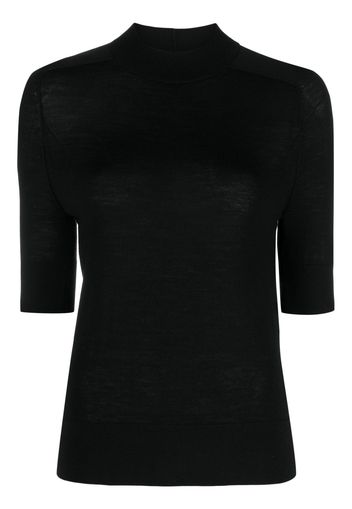 Calvin Klein ribbed-collar wool knitted top - Nero