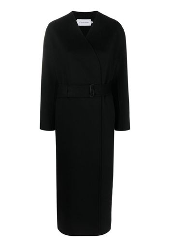 Calvin Klein belted wool-blend maxi coat - Nero